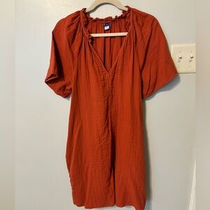 Crinkle Gauze Mini Swing Dress